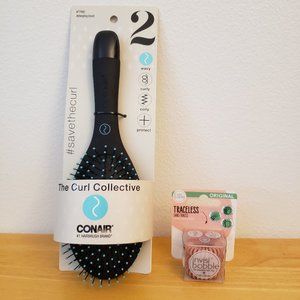 Conair Detangling Hair Brush + invisibobble Original Traceless Hair Ring